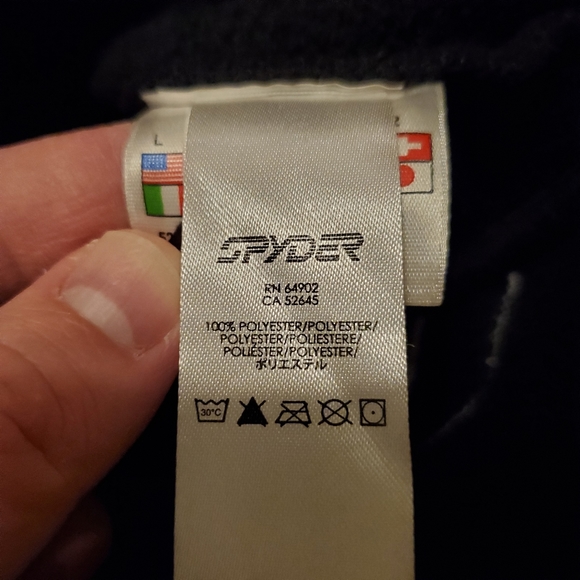 Spyder sweater Mens Large Black Full Zip Fleece Logo - Picture 12 of 12